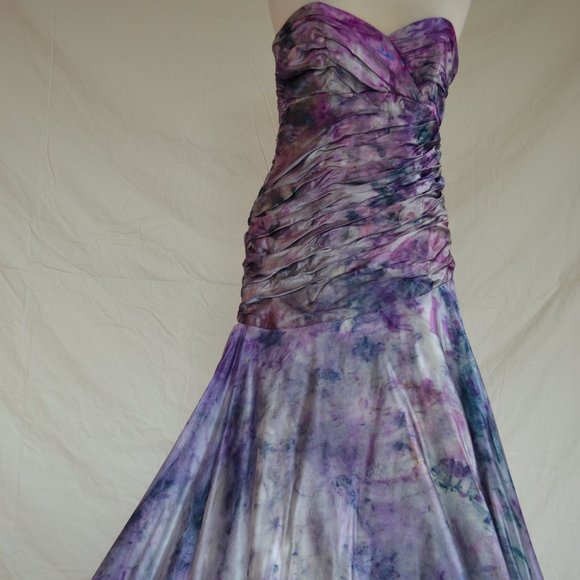 NEW Silk Wedding gown ivory silver white pink purple small medium dyed 4 6 8 10 - Picture 13 of 16